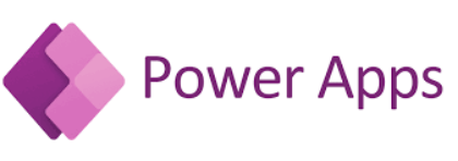 Microsoft Power Apps logo in purple, featuring overlapping geometric shapes next to the text 'Power Apps'. This represents Microsoft's app development platform. 